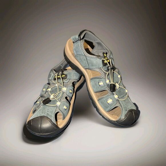 Flarut Mens Sport Sandals Outdoor Hiking Water Closed Toe Blue Size 9 - Picture 2 of 7